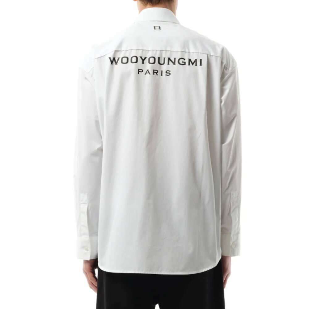 BNWT AW24 WOOYOUNGMI POPLIN BACK LOGO SHIRT 50